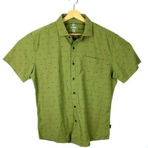 Kuhl Mens Size Large Green Brown Nylon Shirt